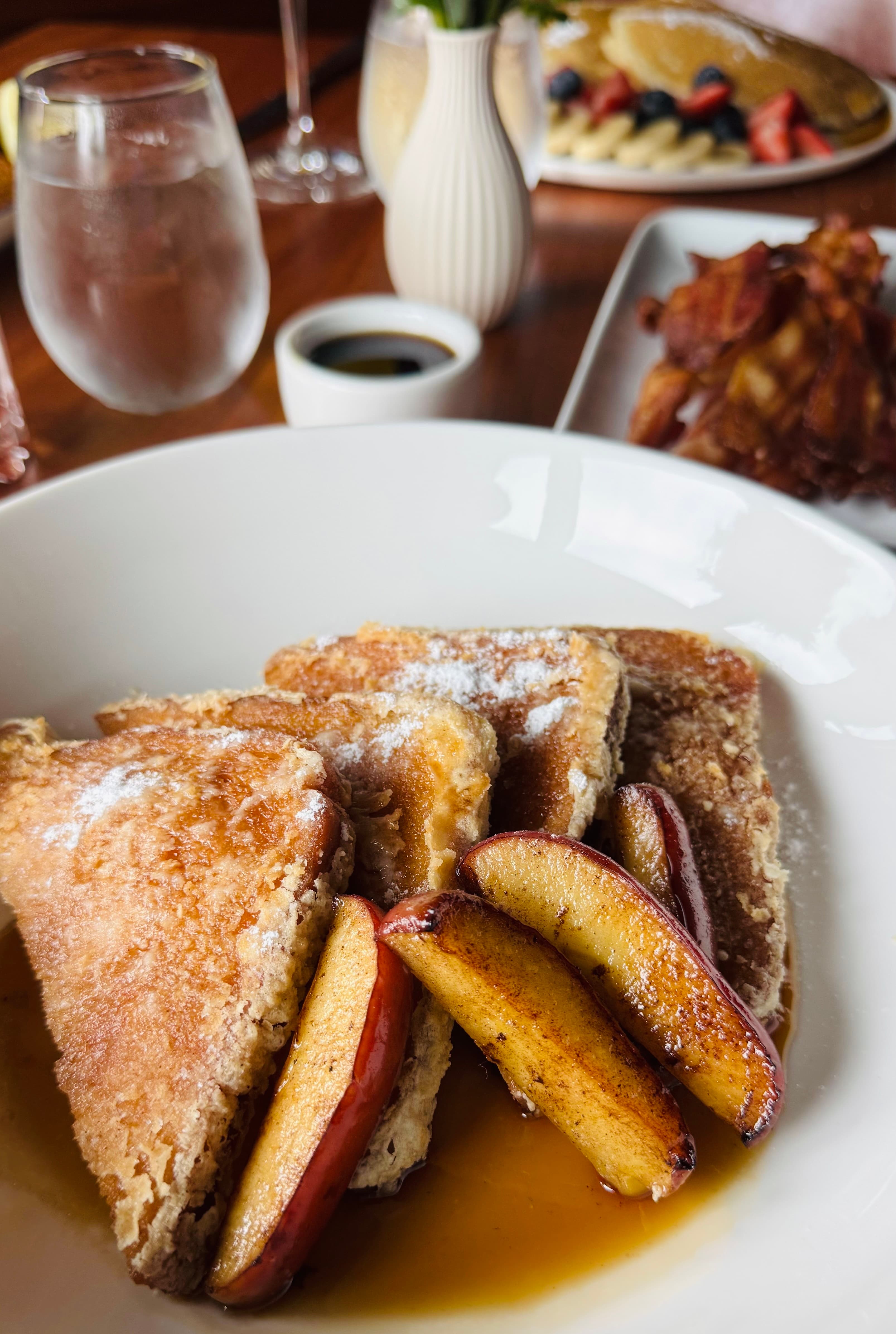 Brioche French toast with caramel apples